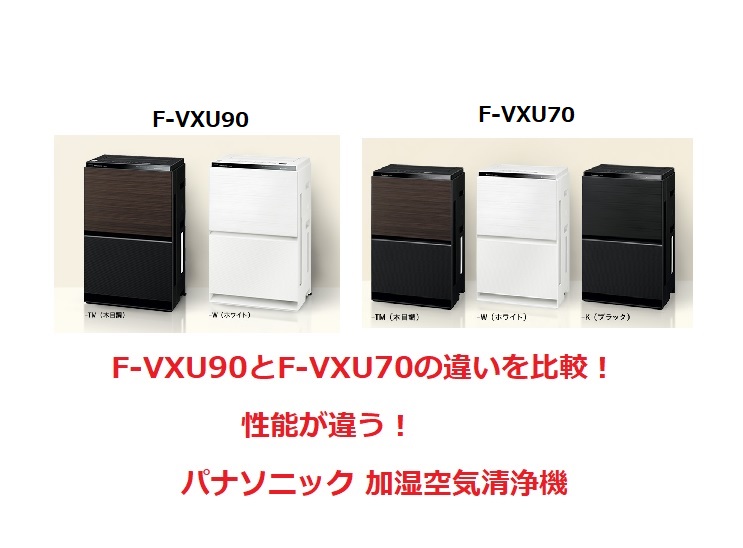 F-VXU90とF-VXU70の違いを比較！ 性能が違う！パナソニック 加湿空気清浄機
